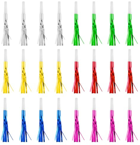Thyonta 24PCS Party Cheering Rainbows Whistle the Dragon Children's Long Nose Blow Roll Props for Birthday Parties, Sports Games to Set The Atmosphere