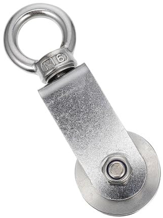 CIYODO Einzelrollenrolle Stahlkranrolle U-förmiges Rad für Seiltraktion Silber