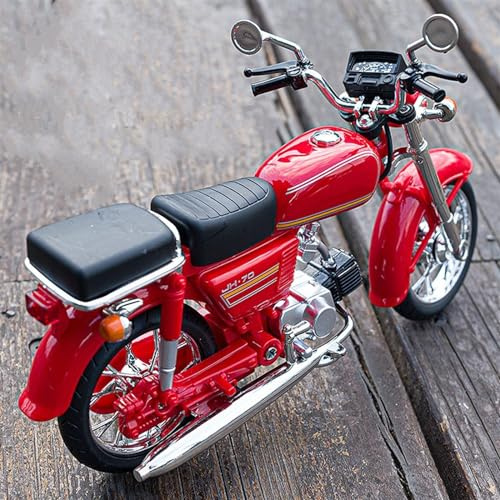HFMXZHI Motorrad-Modell Motorrad Metall Modell Sammlung Simulation Druckguss Geschenke 1:10 Für H-ONDA JH70(Red Foam Box)