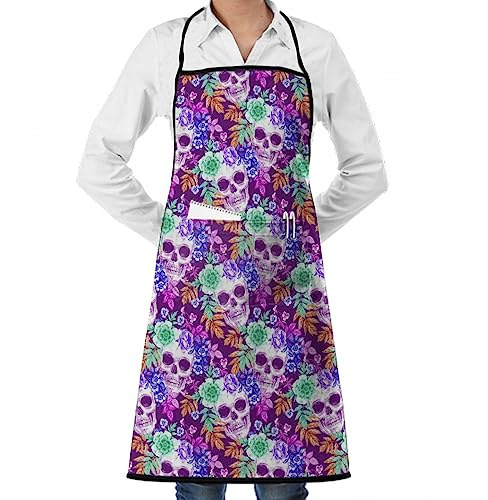 Oudrspo Hombres Mujeres Delantal Hornear Cocina Jardinería Trabajos con bolsillos