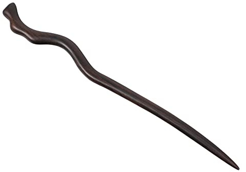 Baluue Chinese Ebony Hair Stick, Vintage Wooden Hairpin for Women Bun | 18cm Ancient Style Chopsticks for Women Ladies, Retro Wood Hairpin Ornament for Hanfu Headdress & Festival Accessories