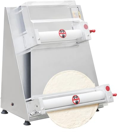 370W 110V Commercial Dough Roller Sheeter, Electric Pastry Press Making Machine, Pizza Press Pizza Thickness Adjustable Dough Machine for Bakeries Pizzerias Restaurants