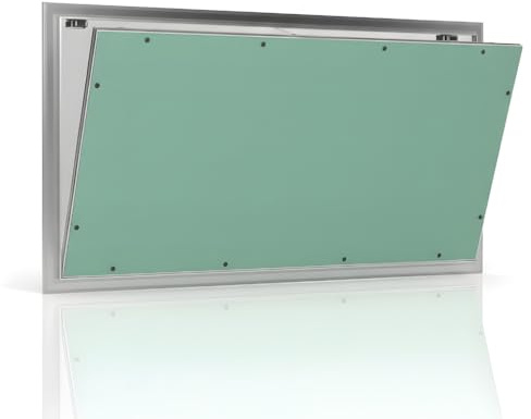 Botola di Ispezione per Cartongesso – Sportello Verniciabile a Scomparsa (60 x h.30) – Telaio in Alluminio – Apertura PushPull – Per Soffitti e Parete