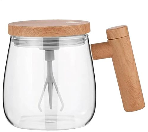 Sellf Electric Stirring Mug – Tazza per miscelazione elettrica ad alta velocità, tazze da caffè Sellf trasparente, 400 ml, ad alta velocità, per cioccolata calda, da viaggio, per uomini, donne,