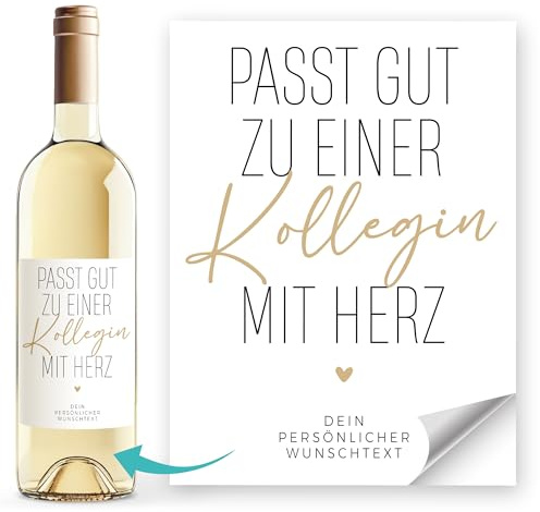 SpecialMe® Weinetiketten Weinflaschenetiketten personalisiert Passt gut zu Wunschtext Flaschenetiketten selbstklebend Wein Geschenk Weiss unisize