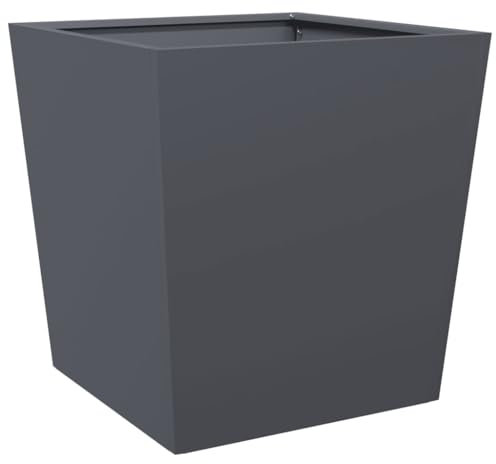 Helloshop26 Jardinière bac lit surélevé Plantes Fleurs terrasse Jardin 50 x 50 x 50 cm Acier Anthracite 02_0037651