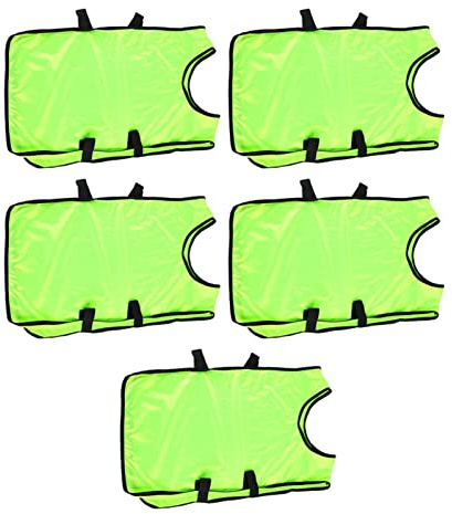 5-set Träning Leibchen Kinde, Scrimmage West Fotboll Leibchen Träning Väst Träning Leibchen med Ett Brett Elastiskt Band för Fotbollsträning och Utomhusaktiviteter (Fluorescerande grön)