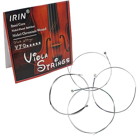 Komplettes Set, beschichtetes Ende, verchromt, für Musikinstrumente, Viola-Saiten, Ersatz mit Stahl
