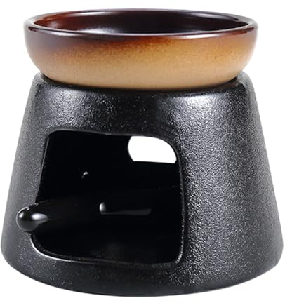 Bruciatori di oli essenziali in ceramica alla moda con ciotola e cucchiaino per aromaterapie e decorazioni per stanze di relax