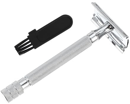 OATIPHO Klassischer Herren Sicherheitsrasierer aus Aluminiumlegierung mit Rostbeständiger Oberfläche und Naher Nassrasur im Retro Stil für Gesichtshaare