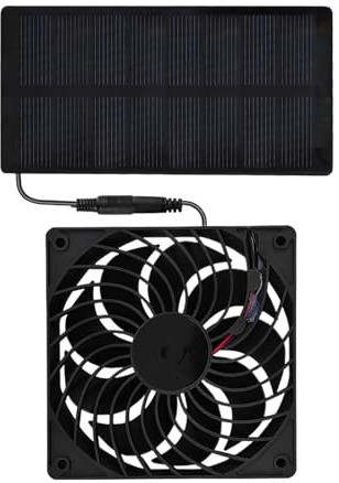 Solar Panel Fan - 0.8w Solar Fan for Chicken Coop - 4V Cooling Gadget Ventilation System for Home Barn Greenhouse Dog House Indoor Camping Beginners Outdoor