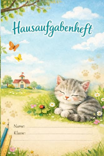 Hausaufgabenheft: Katze - Grundschule Schülerplaner | Tiermotiv | Klasse 1–4 | Mit Stundenplan, Terminen und Notfallkontakten (BeKi Hausaufgabenhefte mit Designs für jeden Geschmack)