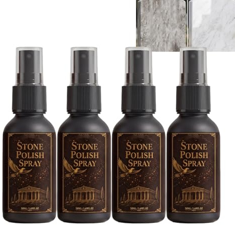 Gravstens-poleringsspray med handduk, gravstensrestaurering och rengöringsspray, gravreningsset för kyrkogårdar, mild stenvårdsformning, gravstensrengörare gravar, gravstensrengörare. (4 st)