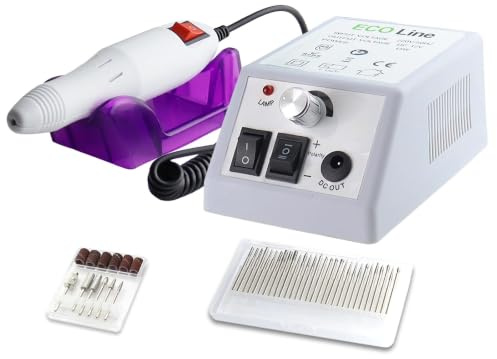 Fräser Set für Fußpflege und Maniküre elektrische Nagelfeile zur Nail-Art | Nagelfräser mit bis zu 20.000 U/min inkl. 30 Diamantschleifer mit Aufbewahrungsbox