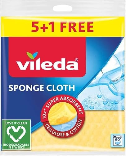 Vileda Schwamm Tuch 5+1 Stücke Super Wasserabsorbierend 18 x 20cm