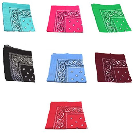 RayLineDo ® Men's/s Women'Paisley Head Bandana/Halstuch aus 100% Baumwolle mehrfarbig mehrfarbig 5 Stück