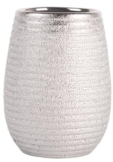 MSV Zahnputzbecher Zahnbürstenhalter Oman 8,5x10,5 cm Silber