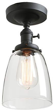 Phansthy Vintage Deckenleuchte Glocken klarglas Pendelleuchte Modernes Deckenlampe industrie Pendellampe Hängeleuchte Vintage Hängelampe Loft-Pendelleuchte in Landstil(Schwarz Farbe)