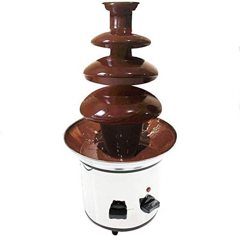 Fuente de chocolate de 4 pisos Yunrux, fuente de chocolate profesional con caracol de acero inoxidable para un flujo perfecto de chocolate, 170 W, 220 V