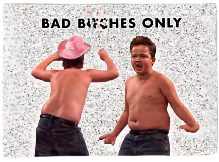 Gibby Bad Bitches Only Tapestry with Easy Hanging Kit, Funny Flag for College Dorm, Available In Sizes From 40 To 90, Skin-friendly Soft High-definition Meme Tapestry(Size:40×30)