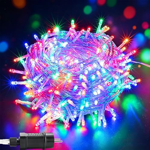 MOLVCE LED Lichterkette Außen Innen Strombetrieben 20M 200LED Bunt | Weihnachtsbaum Lichterketten mit 8 Modi/Timer/Speicherfunktion, IP44 Wasserdicht für Weihnachten Balkon Garten Party