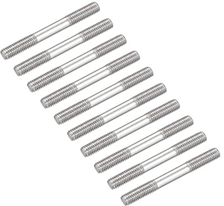 METALLIXITY Doppelseitige Stiftschrauben (M5-Gewinde, 50 mm Länge) 20 Stück, 304 Edelstahl-Schrauben mit Doppelgewinde – für die Hauswartung