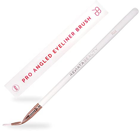 Renata Beauty R22 Pennelli Eyeliner a Punta Fine – Pennello Angolato per Eyeliner Gel e Liquidi – Applicatore Eyeliner Premium per Linee Nitide e Precise – Pennello Sottile – Design Multiuso