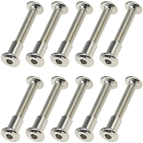 10 Sets M6*35 Hex Socket Furniture Pair-Locking Connection Screws Bolts Nuts