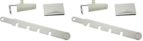 Gardinia Feststeller für Kippfenster, Mit Klemmträger, Bügel und Grundplatte, Montage zum Kleben ohne Bohren, Kunststoff, Weiß, 10 x 4 x 1 cm (Packung mit 2)
