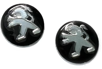 2 Stück Aufkleber 14mm Diameter passend für Peugeot-Auto mit Logo Aluminium. Für Schlüssel Key Fernbedienung usw. Sticker mit Emblem (2St. 14mm Peug. Aluminium)