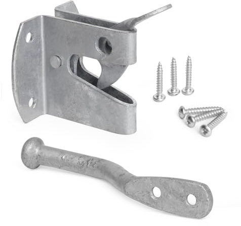 ZAVIA Heavy Duty 57mm Galvanised Auto Gate Latch for Wooden Gates (Fixings Included) | Self Locking Gate Catch | Weather & Rust Resistant Garden Gate Latches for Outdoor Use | Metal Door Gate Latch