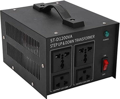 Transformador de CA, Transformador de Voltaje de CA 1200W 110V‑120V 220V‑240V Convertidor Elevador de Potencia de Entrada de CA para Convertidores Analógicos a Digitales (Enchufe
