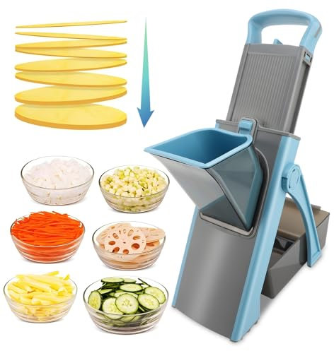 Picadora de Alimentos de Cocina, Trituradora de Verduras Multifuncional, Herramienta para Cortar a Mano para Uso Doméstico y Comercial (BLUE)