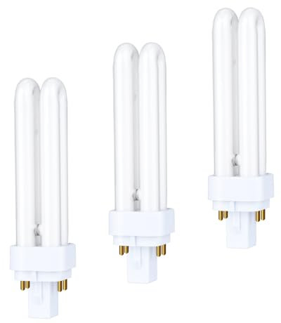 FanciBuy G24q-1 Energy Saving Light Bulbs 13W, 3 Pack G24q-1 4 Pin Bathroom Light Bulbs, 860LM, Warm White 2700K
