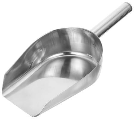 Pelle à Glaçons Multifonctionnelle en Acier Inoxydable, Argenté | Surface Lisse Polie, Design Ergonomique sans Bavure, pour Restaurant et Dessert Shop