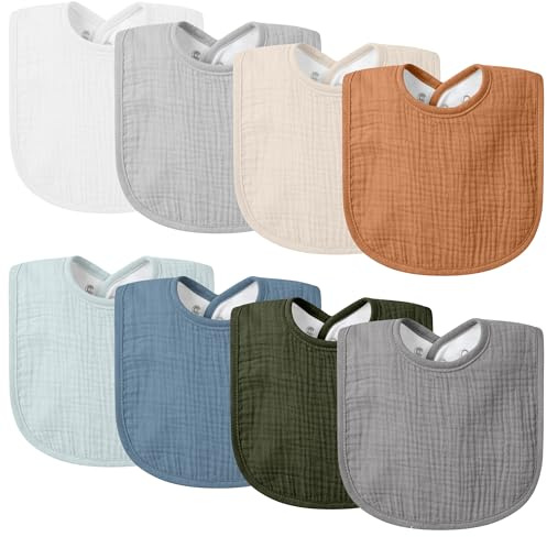 VOMARHUG Lätzchen Baby Musselin Halstuch Baby Weiche Verstellbare Quadratische Sabberlätzchen für Unisex Mädchen & Jungen
