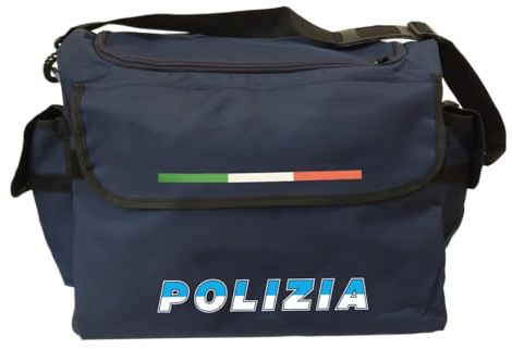 MP di Marco Paternesi Borsone Polizia Bicolore – Borsone da Viaggio & Sport con Tracolla Regolabile con Tasche Esterne