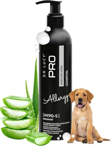 DR LUCY PRO Hypo S hypoallergenes Hundeshampoo für Sensible Haut, mit Lanolin & Aloe Vera, feuchtigkeitsspendend & schonend, 250 ml