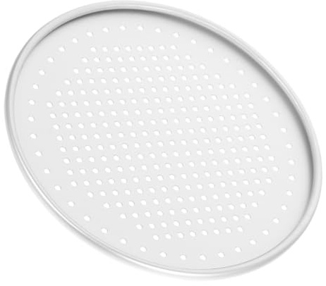SAFIGLE Teglia per Pizza Rotonda in Alluminio Forata Antiaderente Multiuso per Forno Casa Piastra Bucata per Pizza Torte Focacce e Pane