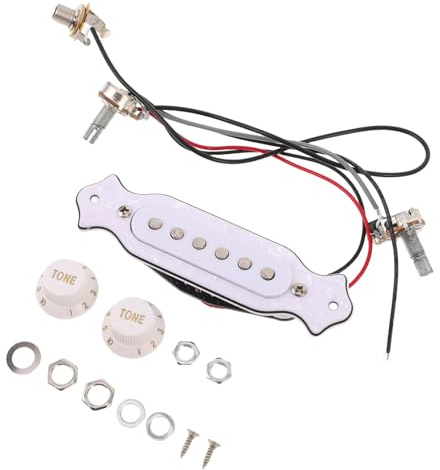 LOLIPPYY Akustik Tonabnehmer für Gitarre 6-saitig mit Kunststoff und Metall Schallloch Pickup zur Bassverstärkung und Breitem Frequenzumfang für Bühnenauftritte