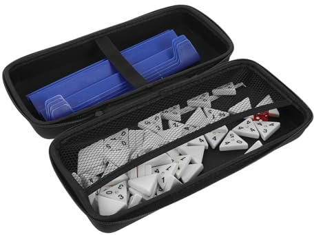 KONTONTY Mahjongplattor Set Bärbar Domino Resebräda Plattor Triangulärt Plattespel Triangulärt Dominobräde Resebrädespel Tärningsplattor Brädspel