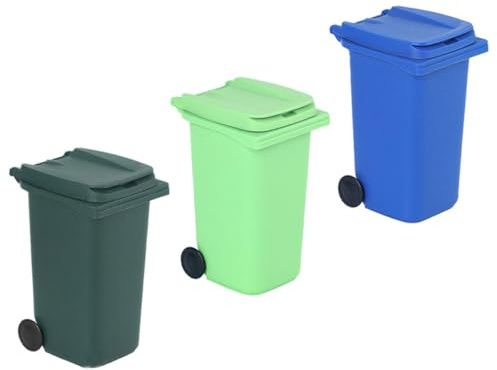 LALADEFIEE Lot de 3 Mini Poubelles de Table Multifonctions en Plastique Couvercle Poubelle Pratique pour Bureau et Maison Seau de Stockage Compact pour Déchets et Petits Couleur Aléatoire