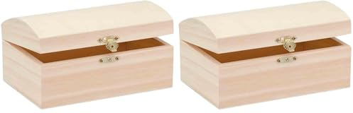 GLOREX 6 1682 401 - Barock Kassette aus Kiefernholz, ca. 18 x 12 x 9 cm groß, FSC Mix, zum Bemalen, Bekleben oder Verzieren mit dem Brandmalkolben (Packung mit 2)