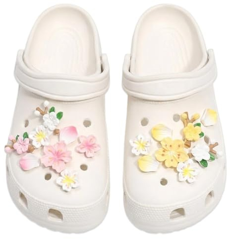 Luxorium 16 Stück Crocs Anstecker Blumen Schmuck für Schuhe mit Löchern DIY Frühling Accessoires für DamenLuxorium