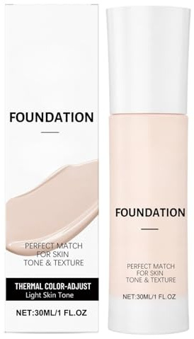 Colour Changing Foundation for Mature Skin - Lightweight Liquid Makeup, Colour Match Foundation for Medium Skin Tone, Gentle Natural Finish, Travel Size 30ml Daily Face Base (Light)