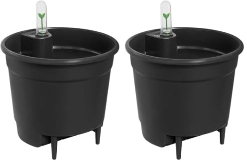 Elho Self-watering Insert 13 - Accessorio per vasi da interno - Ø 13.04 x H 11.55 cm - Nero/Living Black (Confezione da 2)
