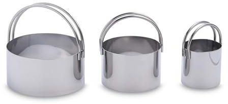 Mrs. Anderson’s Baking Biscuit Cutters with Handles, Stainless Steel, Straight-Edge Round, Set of 3-Sizes