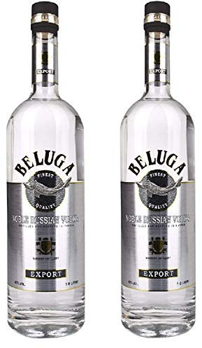 Beluga Noble Vodka 1 liter x2 Flaschen 40% Alk., Premium Wodka aus Sibirien, reiner und weicher Geschmack