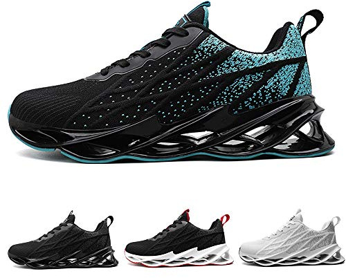 Basket Femme Homme Chaussure Outdoor Running Gym Fitness Sport Sneakers Style Multicolore Respirante 40-47EU,44 EU,Noir Bleu