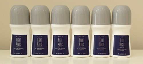 Avon Night Magic Evening Musk Roll On Anti Perspirant Deodorant 2.6 fl.oz. Lot 6 pcs.